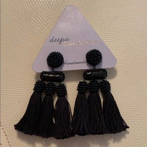 Deepa Gurnani black earrings.